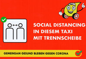 Social_Distancing in diesem Taxi mit Trennscheibe